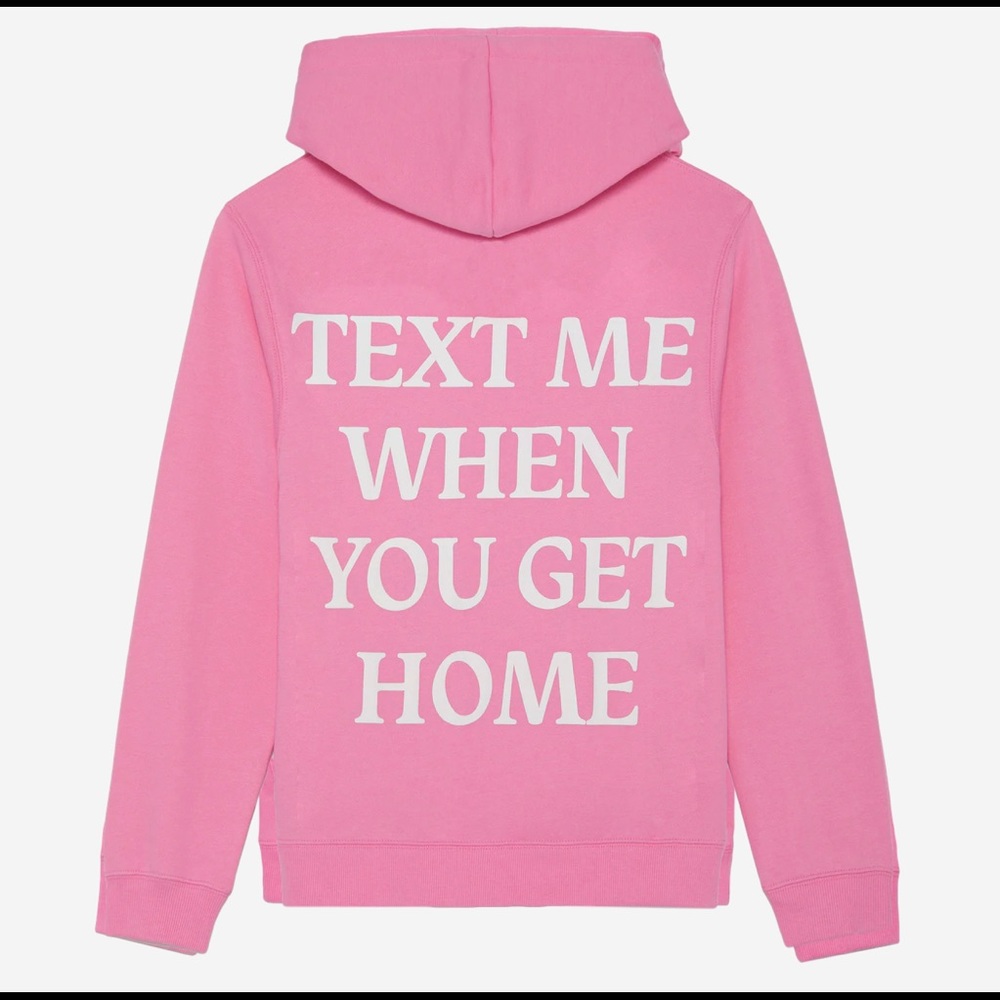 “TEXT ME WHEN YOU GET HOME” Pink Lonely Ghost Hoodie
